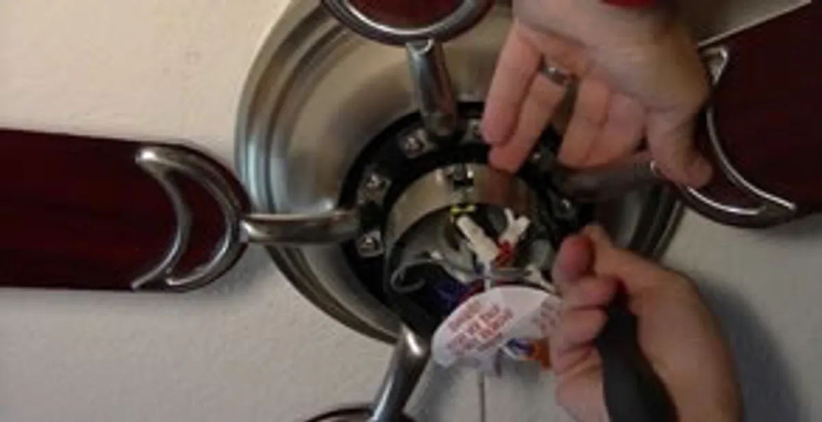 Ceiling fan installation with electrical wiring and mounting by professional electrician in Milwaukee, WI