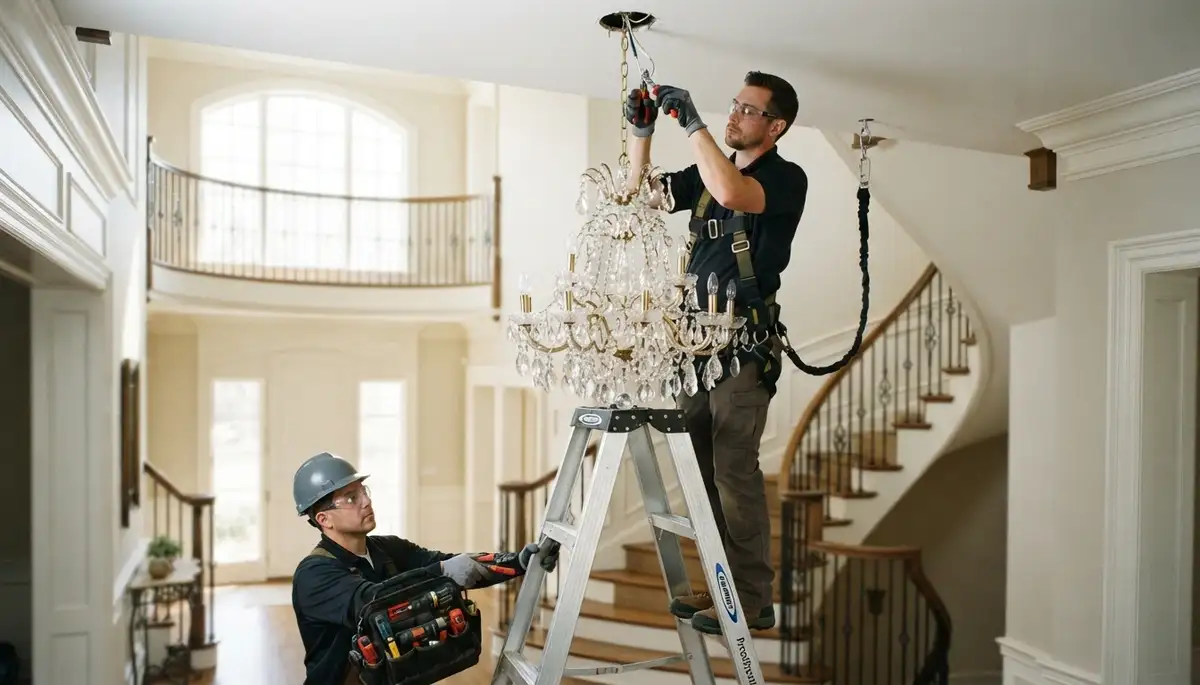 Chandelier installation service by On Call Electrical in Milwaukee, WI homes