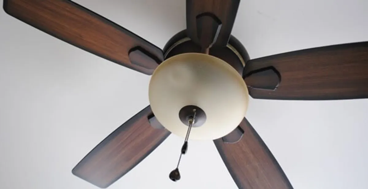 Fully installed ceiling fan with balanced blades and light fixture in Milwaukee, WI