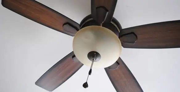 Fully installed ceiling fan with balanced blades and light fixture in Milwaukee, WI