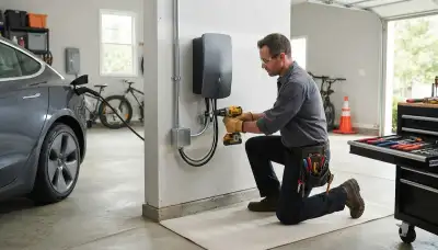 EV charger installation by On Call Electrical for a Milwaukee, WI home