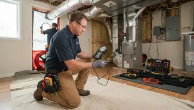 Milwaukee, WI electrician conducting a home energy audit and evaluating a residential electrical panel