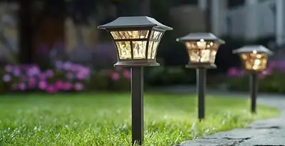landscape lighting installation services with professionally installed pathway lights in Milwaukee, WI