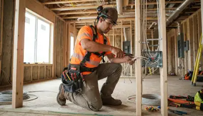 Milwaukee electrician installing new construction wiring, electrical circuits, and panel connections in a home