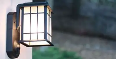 security light installation services with professionally mounted exterior wall light in Milwaukee, WI