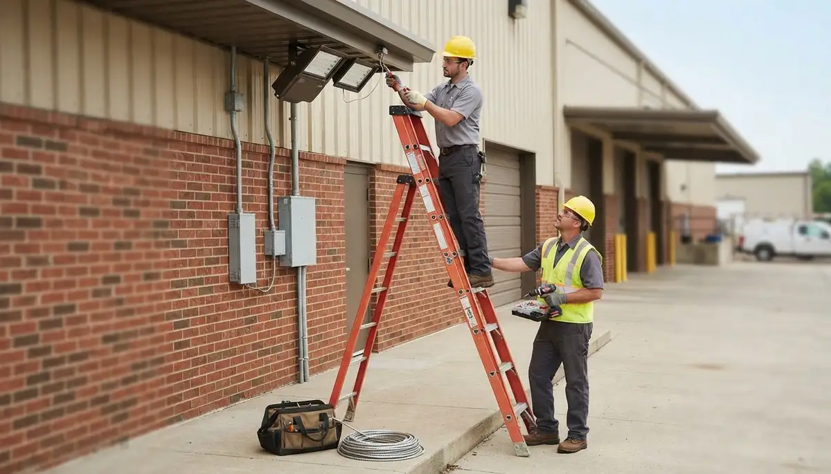 Security light installation by an electrician for a Milwaukee, WI home | On Call Electrical