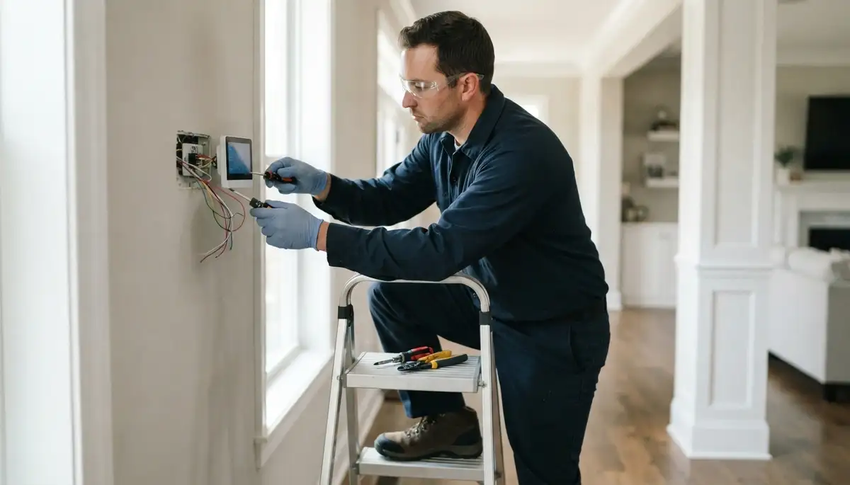 Thermostat installation by a Milwaukee, WI electrician for residential heating and cooling systems